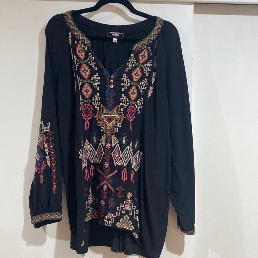 Johnny Was Workshop Yadani Malta Silk Blouse